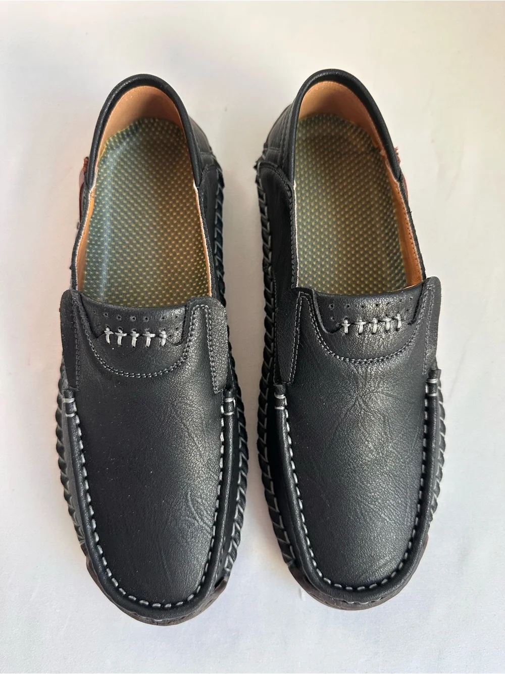 Men's Black Leather Slip-On Loafers Size 36 (US Men’s 4/4.5)